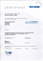 Zimmermann GmbH - DIN EN ISO 9001 2008 - deutsch